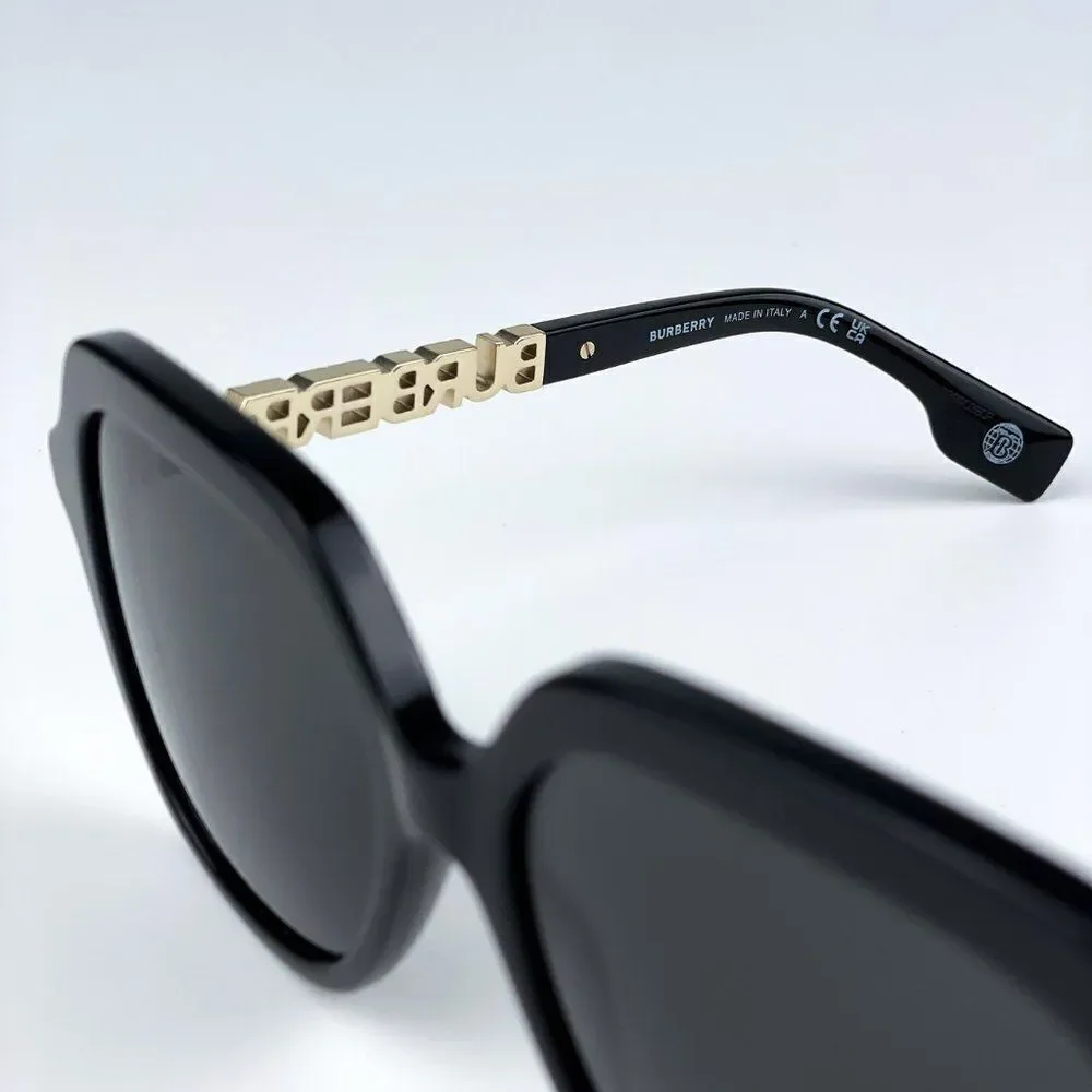 SALE! NEW Burberry BE4389 Joni 300187  Black Dark Grey Square Women Sunglasses - Picture 10 of 12